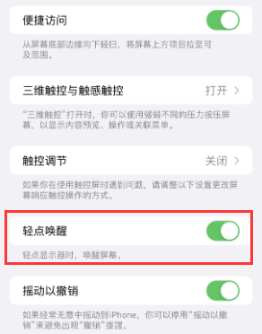 磴口苹果授权维修站分享iPhone轻点无法唤醒怎么办 